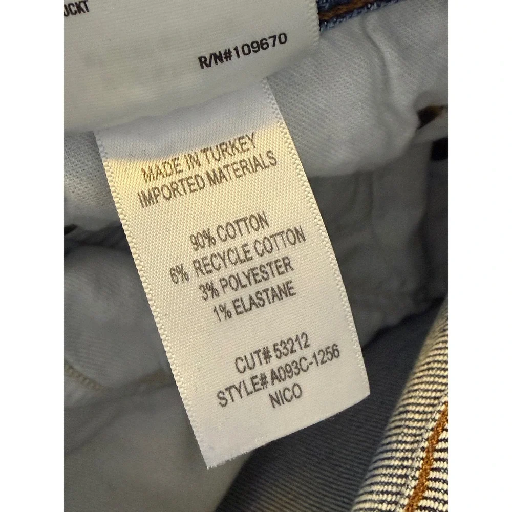 AGOLDE Nico High Rise Slim Fit Distressed Jeans Blue Size 31